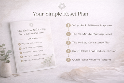 Sheet of paper titled 'Your Simple Reset Plan' with a list of sections on a light background.