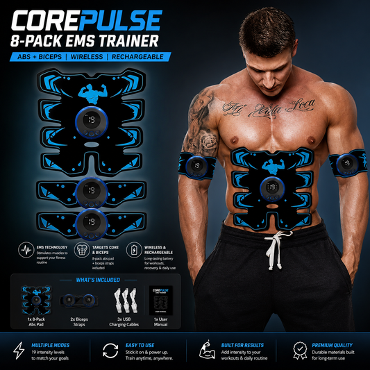 CorePulse 8-Pack EMS Abs & Arm Trainer